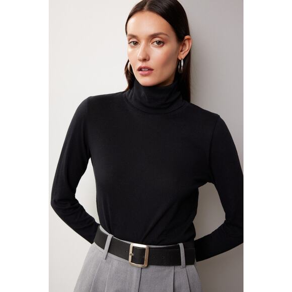 MAJESTIC FILATURES Cashmere Cotton Turtleneck Sweater - Size 2 - Picture 2 of 5
